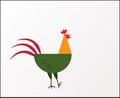 Cute and funny colorful farm rooster, chicken, cock, cockerel, cartoon vector illustration isolated on white background.