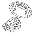 American Football and Cricket Gloves Isolated Royalty Free Stock Photo