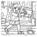 American Football Girl Helmet Coloring Page Royalty Free Stock Photo