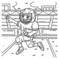 American Football Player with Goal Line Coloring