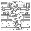 Boy Pitching Baseball Coloring Page for Kids