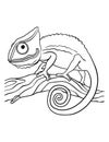 Chameleons Isolated Coloring Page for Kids