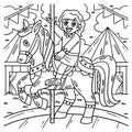 Circus Child on Horse Coloring Page for Kids