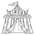 Circus Tent Isolated Coloring Page for Kids Royalty Free Stock Photo