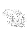 Dolphin Isolated Coloring Page for Kids Royalty Free Stock Photo