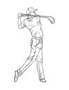 Golf Isolated Coloring Page for Kids Royalty Free Stock Photo