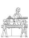 Lunch Lady Isolated Coloring Page for Kids