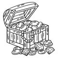 Pirate Chests Isolated Coloring Page for Kids