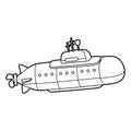 Nuclear Submarine Vehicle Coloring Page for Kids