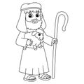 Shepherd Isolated Coloring Page for Kids Royalty Free Stock Photo