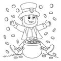 St. Patricks Day Leprechaun Coloring Page for Kids Royalty Free Stock Photo