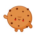 Cute funny cookie with chocolate chips Royalty Free Stock Photo