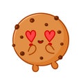 Cute funny cookie with chocolate chips Royalty Free Stock Photo