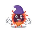 Cute and funny corona virus zone cartoon character dressed as an Elf