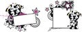 Cute funny cow cartoon copyspace set8