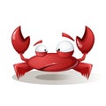 Cute, funny crab - cartoon illustration.