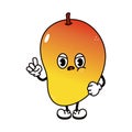 Cute funny crying angry Mango character. Vector hand drawn traditional cartoon vintage, retro, kawaii character