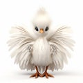 Cute And Funny 3d White Chicken With Intricate And Bizarre Crystal Illustrations