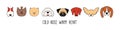 Cute funny dog, puppy faces border, banner Royalty Free Stock Photo