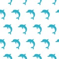 Cute funny dolphins seamless pattern background, summer print for textile and card design