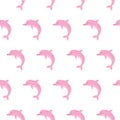 Cute funny dolphins seamless pattern background, summer print for textile and card design