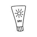 Cute hand drawn doodle vector sunscreen