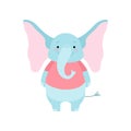 Cute Funny Elephant Animal Cartoon Character Vector Illustration Royalty Free Stock Photo