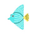 Cute funny fancy fantastic fish. Fantasy aquarium animal with big fins. Little exotic tropical sea marine species