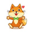 Cute Funny Fox. Cheerful Character. Cartoon Vector. Cartoon Vector Funny Fox Memes.