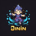 Cute and Funny Gaming Logo with Digital Djinn