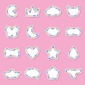 Cute funny girlish patches set Royalty Free Stock Photo