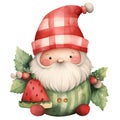 Cute Funny Gnome Summer Clipart Illustration AI Generative