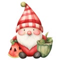 Cute Funny Gnome Summer Clipart Illustration AI Generative