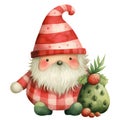 Cute Funny Gnome Summer Clipart Illustration AI Generative