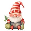 Cute Funny Gnome Summer Clipart Illustration AI Generative