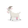 Cute funny goat. Cartoon flat style trendy design farm domestic animal. Vector illustration Royalty Free Stock Photo