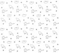 Cute funny goose hand drawn seamless pattern background vector illustration