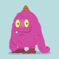 Cute funny Hairy Pink Monster Royalty Free Stock Photo