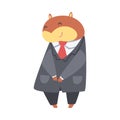 Cute Funny Hamster Businessman, Adorable Animal Character Wearing Suit Cartoon Vector Illustration Royalty Free Stock Photo