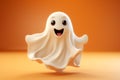 Cute funny happy fantasy smiling animated ghosts. disembodied and otherworldly beings, fear, world of living and dead