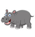 Cute funny hippo