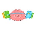 Cute funny human brain organ character