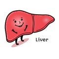 Cute and funny human liver character