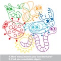 Cute funny insects mishmash colorful set in vector.