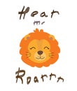 Cute funny lion illustration.childish print for t shirt,fabric