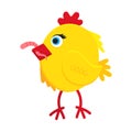 Cute funny little chick chiken hen cartoon flat style design vector illustration Royalty Free Stock Photo