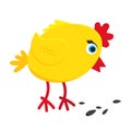 Cute funny little chick chiken hen cartoon flat style design vector illustration Royalty Free Stock Photo