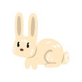 Cute funny little rabbit cartoon character vector Illustration on a white background Royalty Free Stock Photo