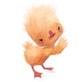 cute funny little yellow duckling character Royalty Free Stock Photo