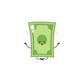 Cute funny money expression character. Vector hand drawn cartoon mascot character illustration icon. Isolated on white background